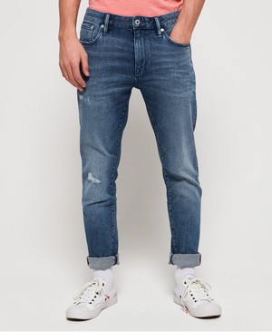 Superdry Tyler Slim Flex Férfi Farmer Kék | VHEBL8017